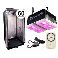 KIT INDOOR COMBO LED GROWTECH 200W CARPA DE CULTIVO MOD. 60 ACCESORIOS