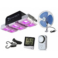 PANEL LED GROWTECH 300W VENTILADOR TIMER ACCESORIOS INDOOR