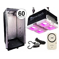 KIT INDOOR COMBO LED GROWTECH 200W CARPA DE CULTIVO MOD. 60 ACCESORIOS