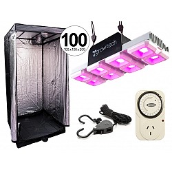 KIT INDOOR COMBO LED GROWTECH 400W CARPA DE CULTIVO MOD. 100 ACCESORIOS