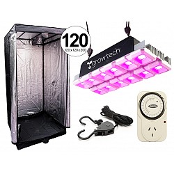 KIT INDOOR COMBO LED GROWTECH 600W CARPA DE CULTIVO MOD. 120 ACCESORIOS