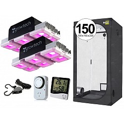 KIT INDOOR CARPA DE CULTIVO GROWTECH 300W 2U CON ACCESORIOS