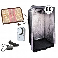 KIT INDOOR CARPA 80 LED GROWTECH QUANTUM 150 POLEAS TIMER
