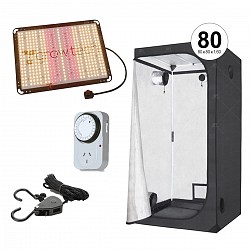 KIT INDOOR CARPA GARDEN 80 LED QUANTUM 150 CON POLEAS TIMER