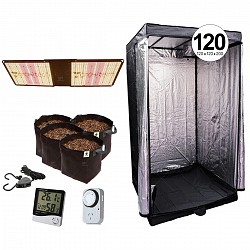 KIT INDOOR CARPA 120 GROWTECH QUANTUM 300 ACCESORIOS MACETAS