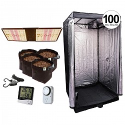 KIT INDOOR CARPA 100 GROWTECH QUANTUM 300 ACCESORIOS MACETAS