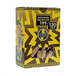 FILTROS TIPS ZEUS PRE ROLLED UNBLEACHED 120U