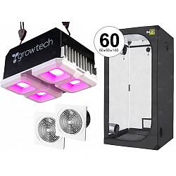 KIT INDOOR COMBO LED GROWTECH 200 CARPA DE CULTIVO MOD. 60 VENTILACIÓN