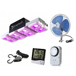 PANEL LED GROWTECH 400W VENTILADOR TIMER ACCESORIOS INDOOR