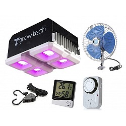 PANEL LED GROWTECH 200W VENTILADOR TIMER ACCESORIOS INDOOR