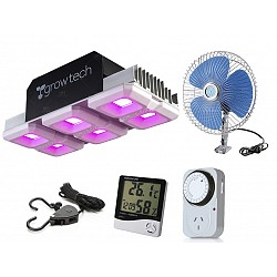 PANEL LED GROWTECH 300W VENTILADOR TIMER ACCESORIOS INDOOR