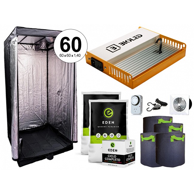 KIT INDOOR LED BIOLED RG55I CARPA CULTIVO SUSTRATOS MACETAS