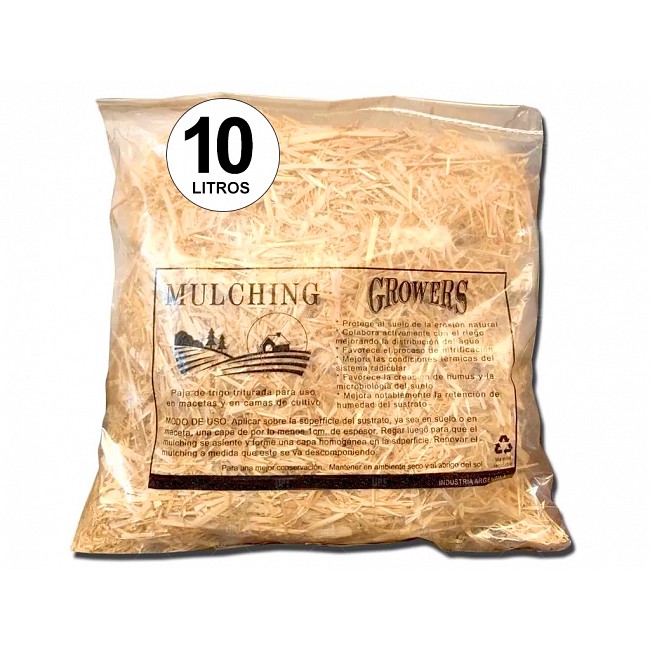 MULCHING GROWERS COBERTOR PAJA DE TRIGO 10 LITROS / 200 GR