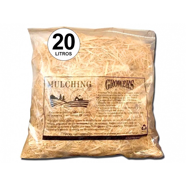 MULCHING GROWERS COBERTOR PAJA DE TRIGO 20 LITROS / 400 GR