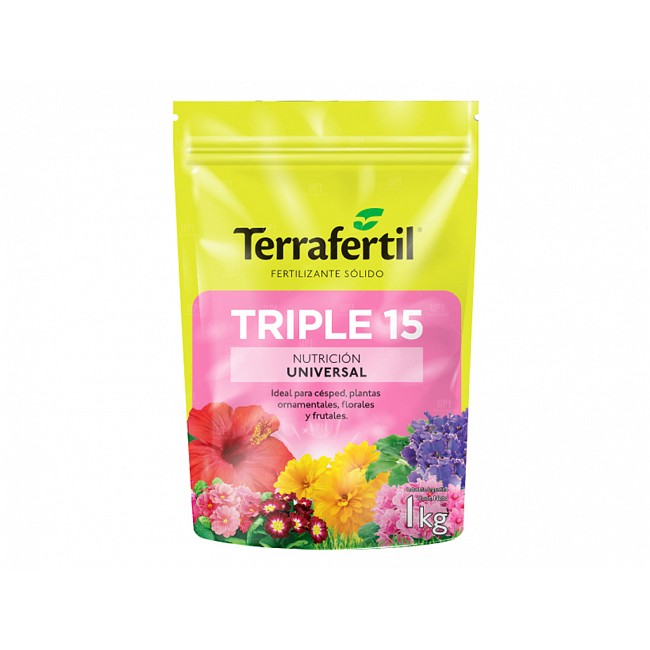TRIPLE 15 NUTRICIÓN FRUTALES FLORALES ORNAMENTALES TERRAFERTIL 1KG