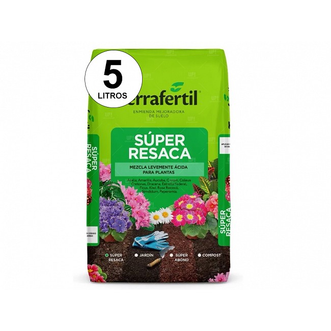 SUSTRATO SUPER RESACA TERRAFERTIL PARA CULTIVO 5 LITROS