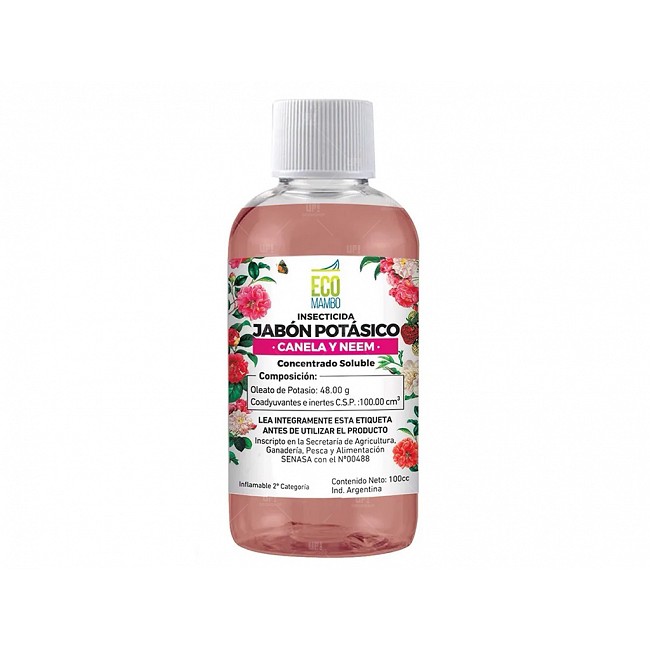 ECOMAMBO INSECTICIDA ORGANICO 100CC (JABON POTASICO NEEM Y CANELA)