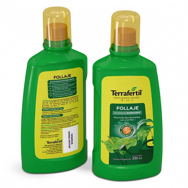 TERRAFERTIL FERTILIZANTE FOLLAJE ACTIVADOR POTENCIADO 330 CC