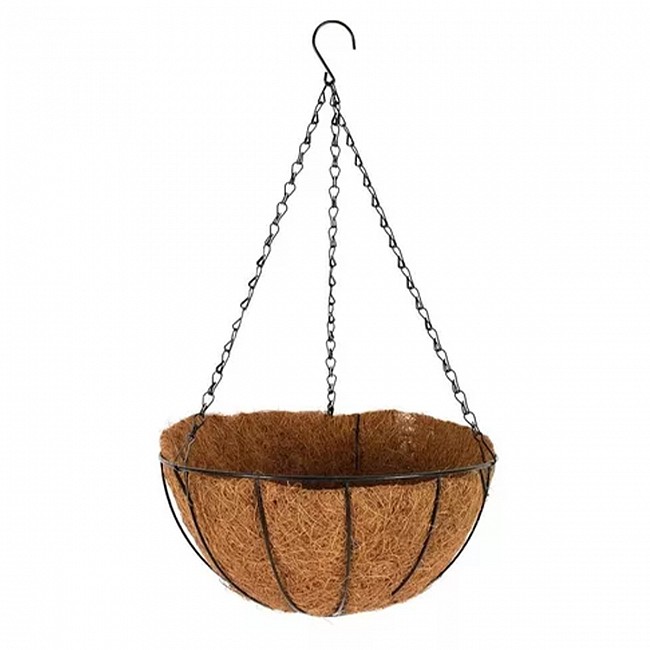 MACETA DE FIBRA DE COCO CON GANCHO COLGANTE 30CM