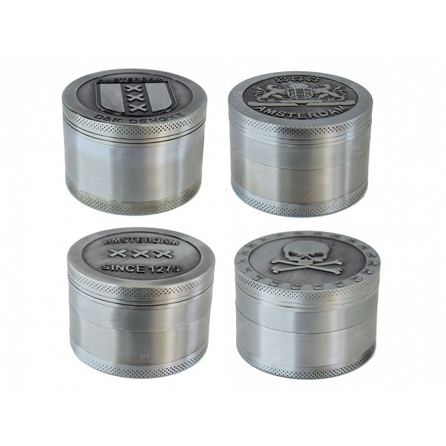 PICADOR GRINDER ALUMINIO 4 PARTES GRANDE MOTIVOS AMSTERDAM