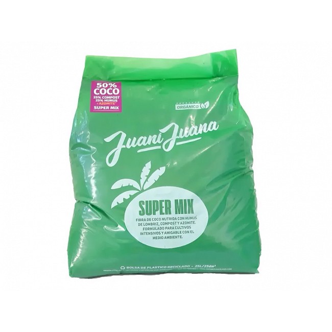 SUSTRATO SUPERMIX JUANIJUANA COCO COMPOST HUMUS 25 LTS